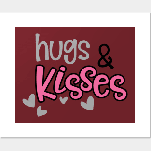 Hugs And Kisses Pink Posters and Art